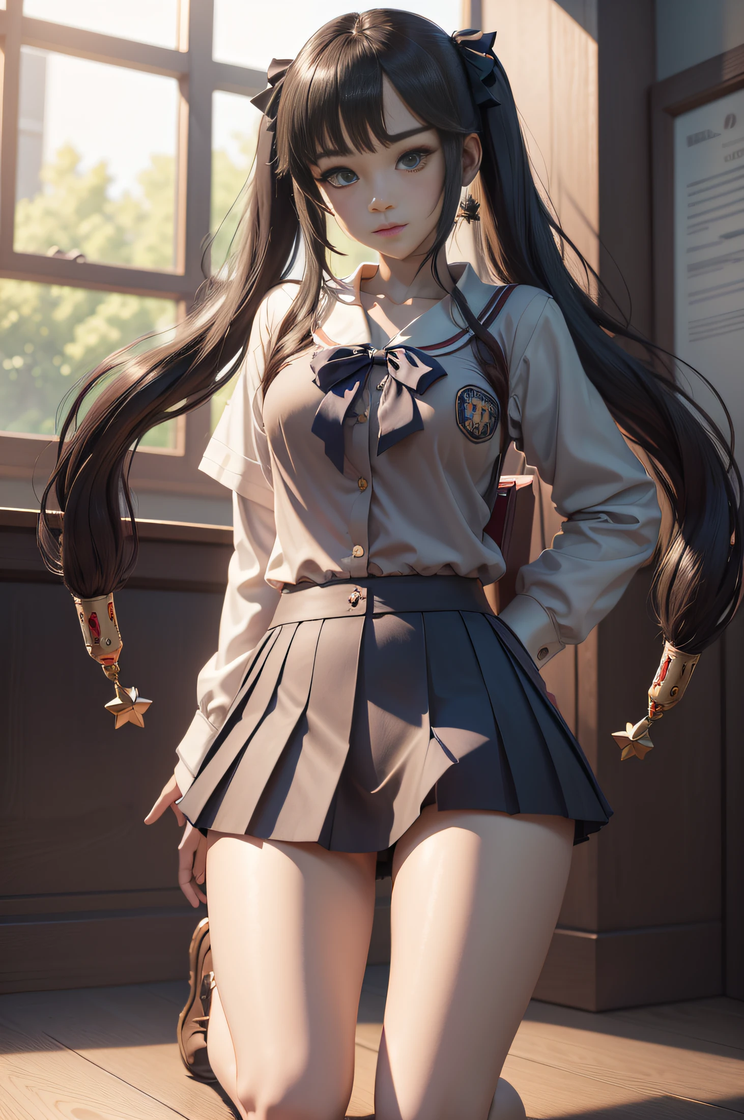 A girl in a school uniform squatted down, Девушка spread her legs, high , short skirt, The blouse is unbuttoned, You can see the underpants, little chest, Miniature figure, model figure, Slim waist, Embarrassment, sexuality, Cute beautiful anime woman, detailed digital anime art, beautiful anime girl, beautiful anime girl, Anime with small details, Best Quality, Masterpiece, Ultra-detailed, Beautiful, hight resolution, Original,CG 8K ультрареалистичный, perfect artwork, beatiful face, Face Clean, Skin, hyper realistic, Ultra Detailed, A detailed eye, dramatic  lighting, (Realistic) Realistic, Full HD, Best Quality, Best Quality, Beautiful lighting, (8k wallpaper of extremely detailed CG unit), High Details, sharp-focus, The art of dramatic and photorealistic painting, beautiful smile,