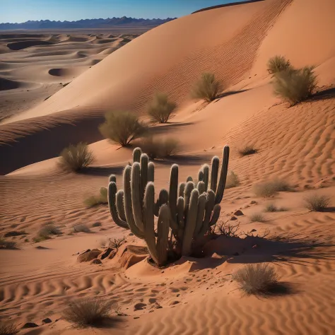 Desert sands cactus and plants