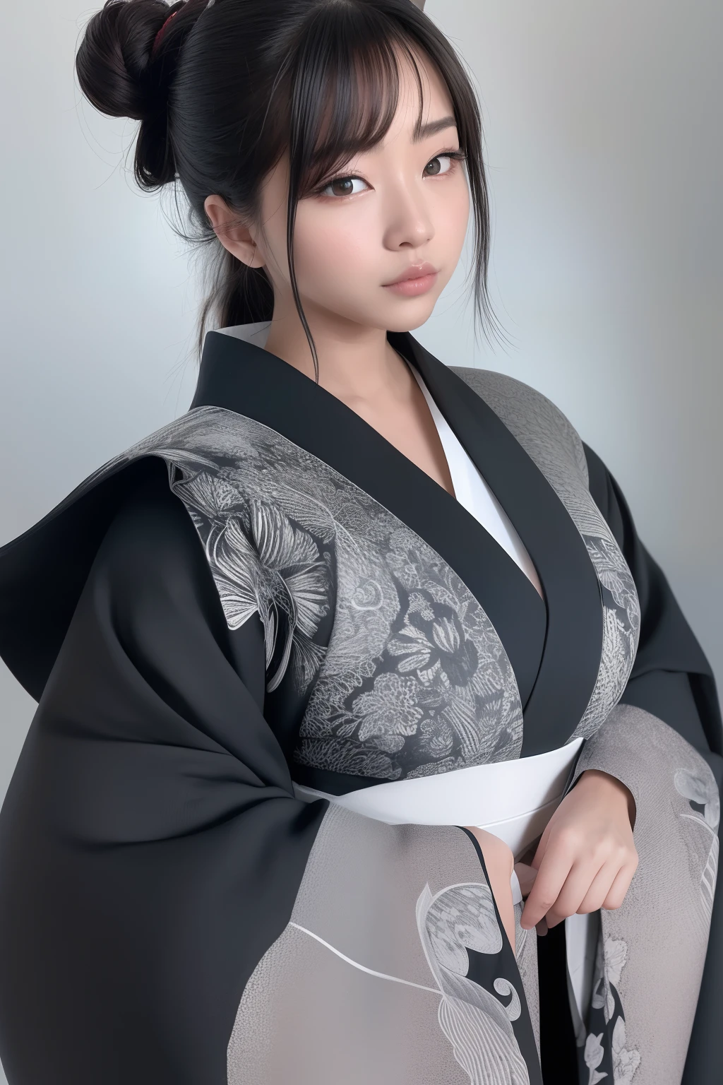 美しいセクシーな侍, 美しい顔, 繊細な美しいボディ, 魅惑的なボディ, セクシーで魅惑的なはだけた着物を着て.

作品は、日本の水墨画を彷彿とさせる媒体で作成されています....., 大胆なブラシストロークとモノクロカラーパレット付き. アーティストの巧みなテクニックは、存在感の強さと力を引き出します

画像は最高品質です, 超高解像度で細部まで完璧に撮影. 着物の質感や複雑な模様は極めて精密に表現されている. 照明はドラマチックな効果を高めるために慎重に作られています, 深いシャドウと微妙なハイライト.

一般的な, この作品は優雅さと力強さを感じさせます, 伝統的な日本の美学と現代的な感覚を組み合わせた. モノクロのカラーパレット, 絶妙なディテールとの組み合わせ, 視聴者に魅惑的で没入型の体験を提供します.