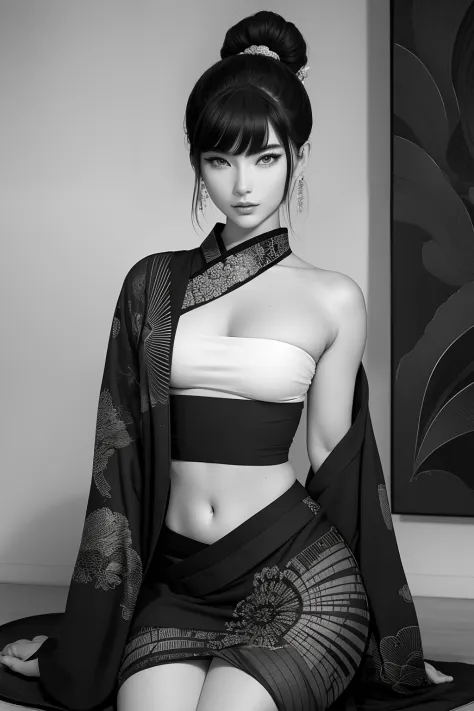 Uma linda samurai sexy, rosto lindo, corpo lindo delicado, corpo sedutor, usando um quimono aberto sexy e sedutor.

The artwork ...