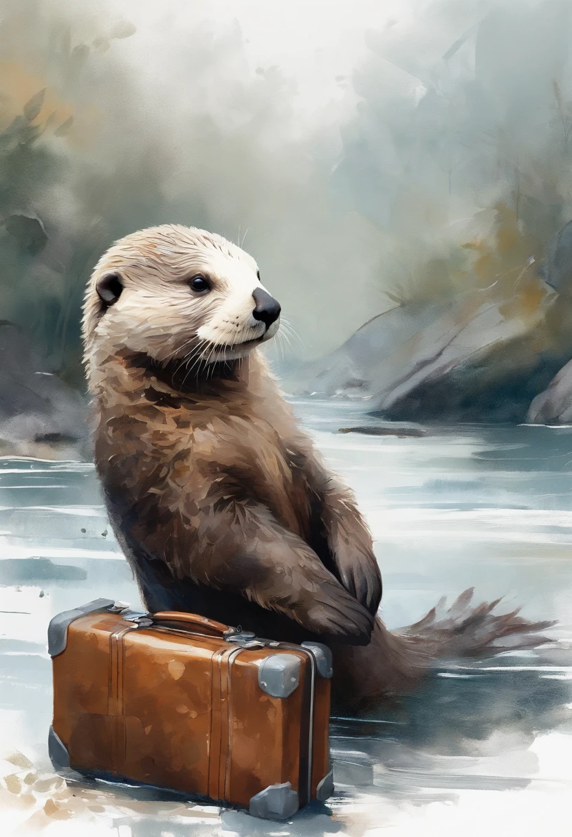 Perfect centering, Cute sea otters, Pulling the suitcase, sad， are worn ...