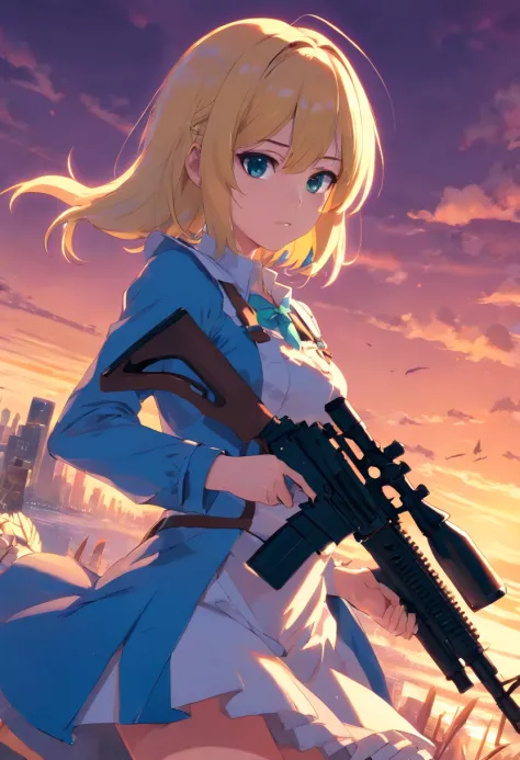 alice margatroid，With a rifle，serious