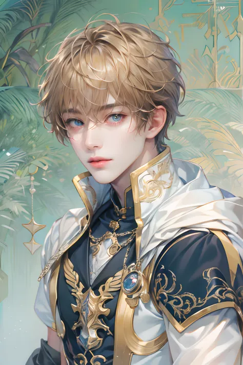 (absurdres, highres, ultra detailed, HDR), masterpiece, best quality, 1 boy , Tales of crestoria character, short hair, handsome...