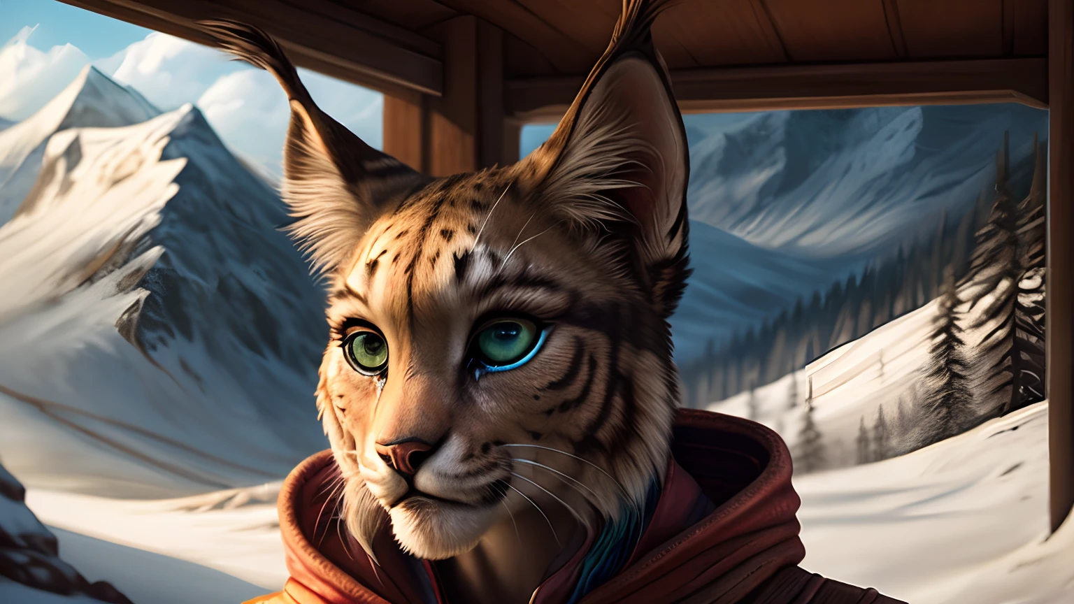 best quality,ultra-detailed,realistic,photorealistic:1.37,Khajiit from the elder Scrolls,portraits,woman's,grey fur,beautiful detailed eyes,beautiful detailed lips,extremely detailed eyes and face,longeyelashes,Seductive fitness body,lynx ears,walking,mountains,snow,vivid colors,sharp focus,studio lighting