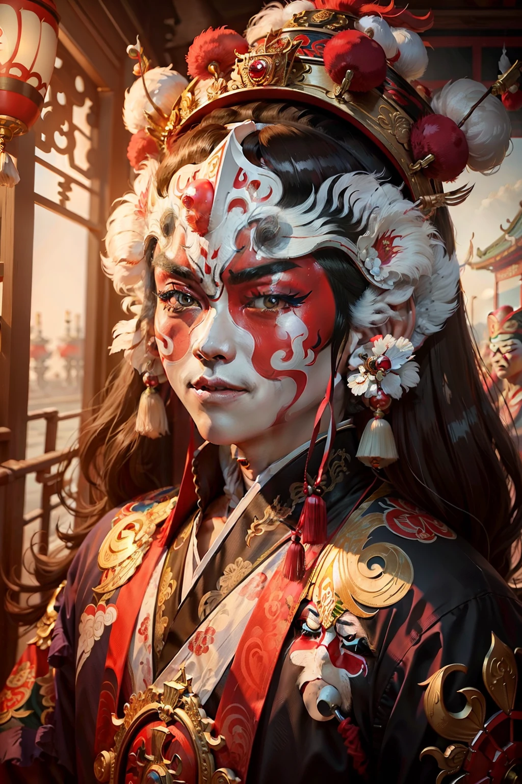 Peking Opera face，Peking Opera painting on the face