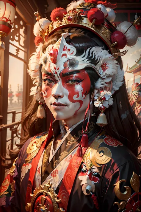 Peking Opera face，Peking Opera painting on the face