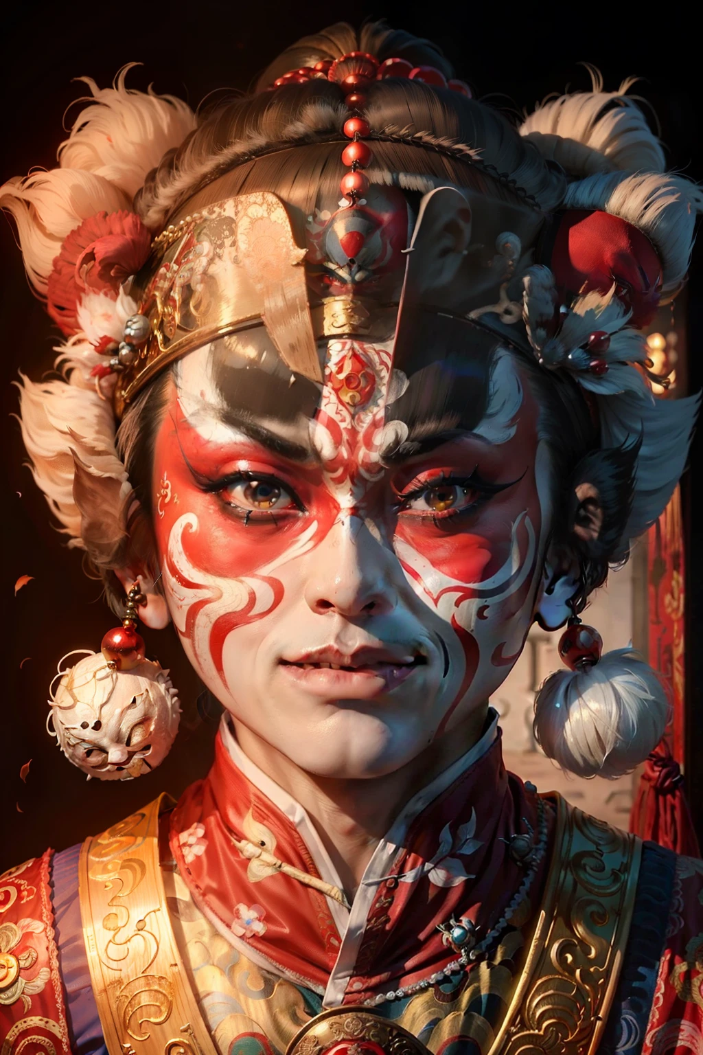 Visage de l&#39;Opéra de Pékin，Maquillage du visage à l&#39;Opéra de Pékin