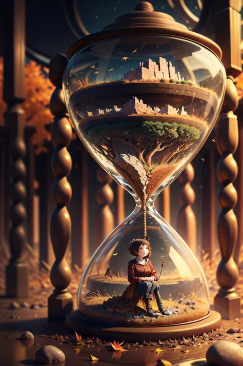 1 girl, full body, cute, landscape, nature, nature background, (hourglass), masterpiece, high detailed, high quality,  masterpie...