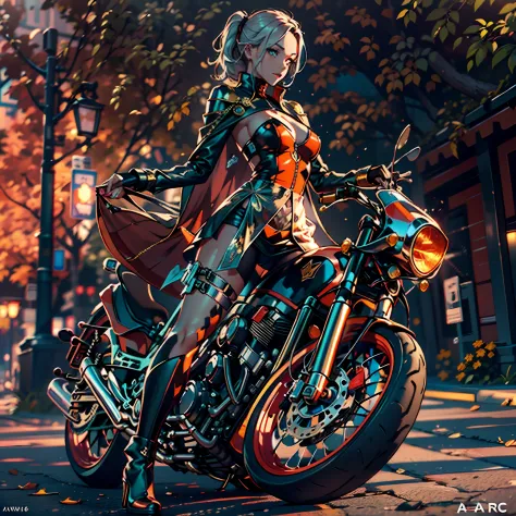 sunLight Masterpiece Urban equirectangular_360 deep path epic girl Heroe suit Marvel outfits Harley_Davidson Beholder ultra_real...