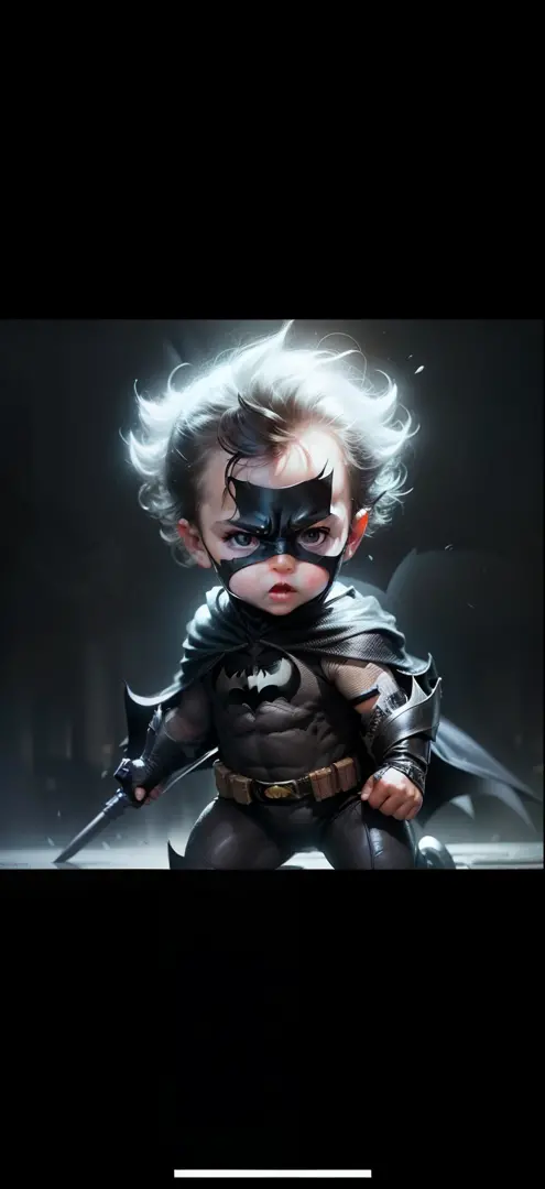 Using this image as inspiration, make a baby batman