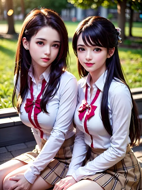(2 young girls), (extremely detailed beautiful face), Amazing face and eyes, (Best Quality:1.4), (Ultra-detailed), (extremely de...