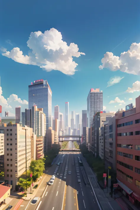 Premium Photo  Anime city skyscrapers daytime ai generated background  image Cloudy sky high rise buildings desktop wallpaper picture cityscape  waterfront daylight photo backdrop Concept composition front view
