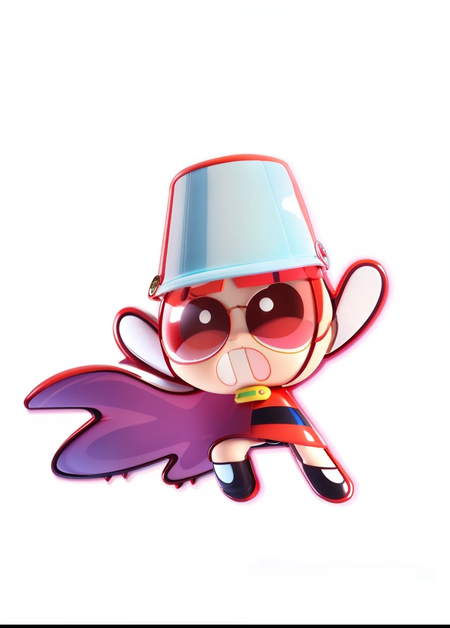 Cartoon character of a girl with a hat and cape flying - SeaArt AI