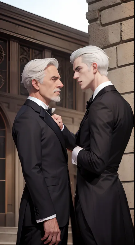 two guys，fights，Gray-haired old man butler，Vampires，Dark Wind，Classical castle