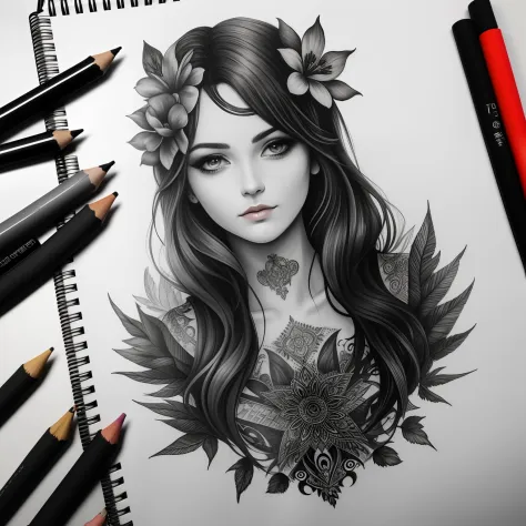Black-gray drawing realism tattoo