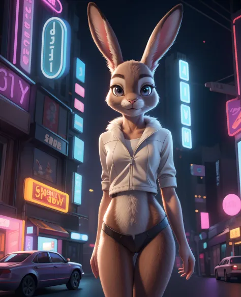 feral fur, anthro, judy, solo, female, adult,  (Detailed face), (solo:1.1), ((anthro, humanoid)), [(thin:1.1) : small petite : (Judy rabbit:1.2):4], (Detailed face), (anthropomorphic legs, anthropomorphic hands:1.1), (solo), (bedroom eyes, realistic fur, d...