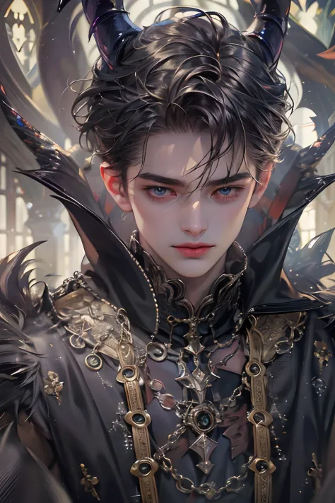 (absurdres, highres, ultra detailed, HDR), masterpiece, best quality, 1 boy , maleficent movie, boy character ,short hair, hands...