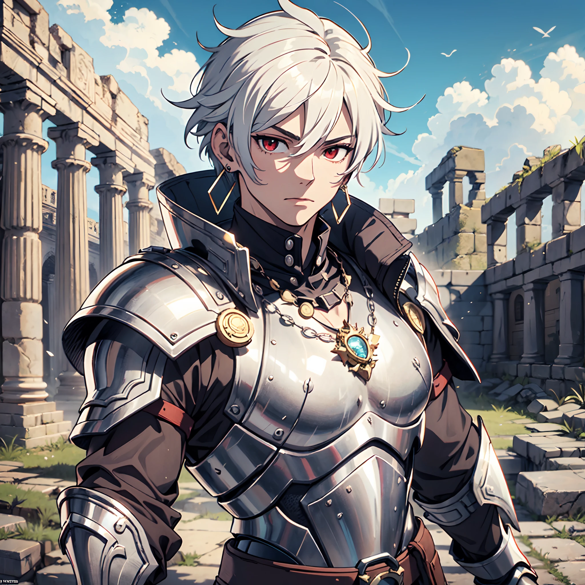 128K Ultra High Definition,
128K Ultra High Quality,
128K Ultra High Resolution,
128K Resolution,
Hyper Detailed,
Hyper Quality,
Hyper Definition,
Perfectly Detailed,
Perfectly Designed,
Masterpiece,
1 Boy,
Anime,
Handsome,
White Hair,
Red Eyes,
Wearing Earrings,
Wearing Necklace,
Armored With Spartan Armor,
Ancient Ruins Background,