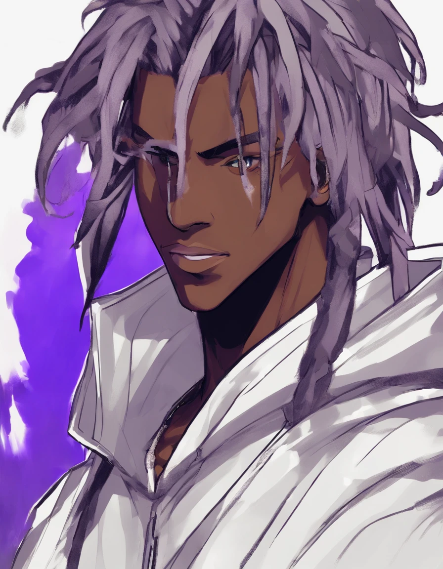 Anime guy with dreads and a white shirt looking at the camera - SeaArt AI