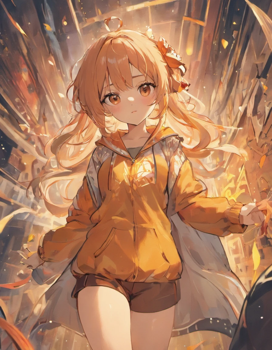 Anime girl with blonde hair and yellow jacket walking through a field -  SeaArt AI