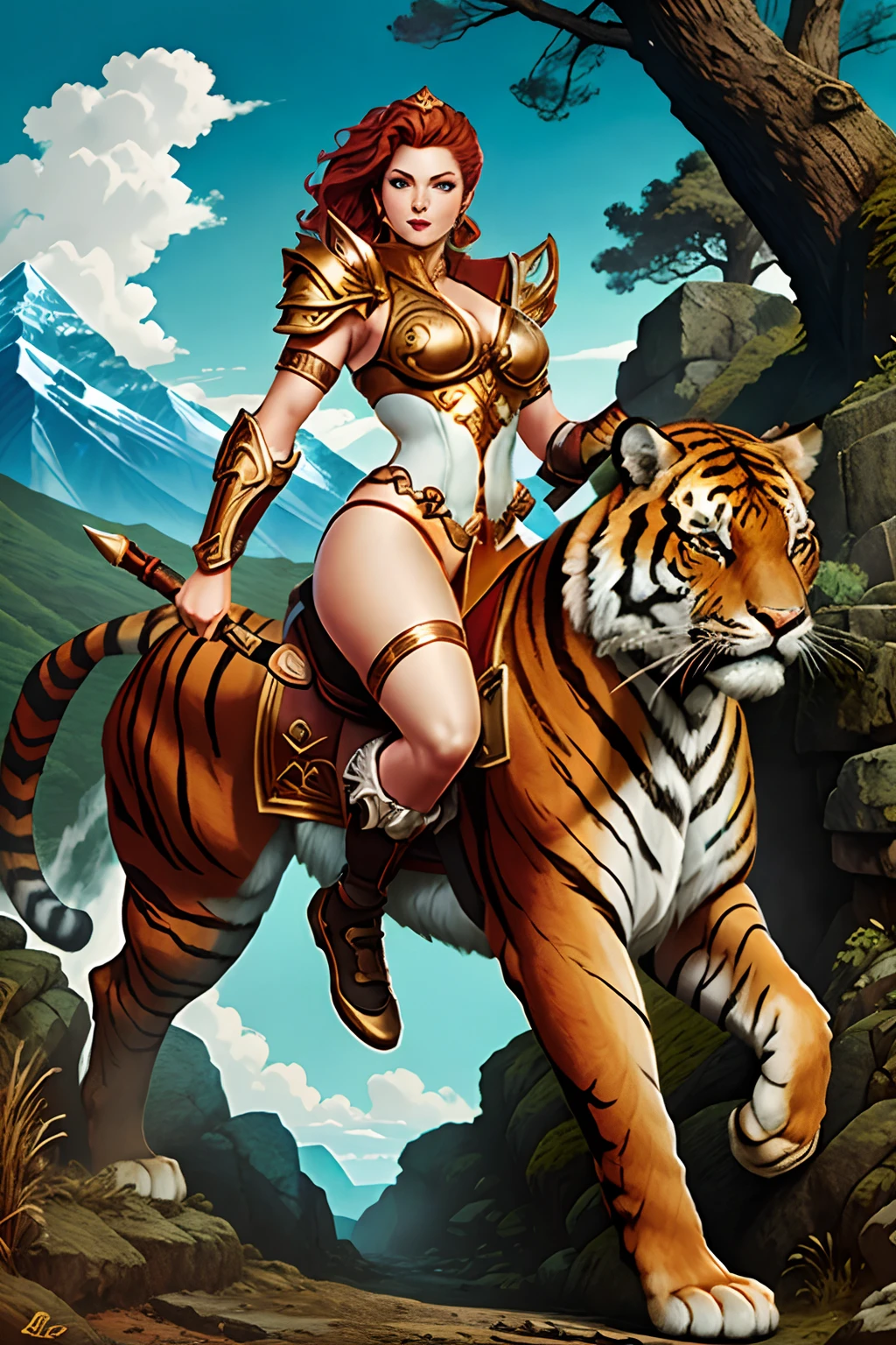 tiger woman doing a kung fu pose