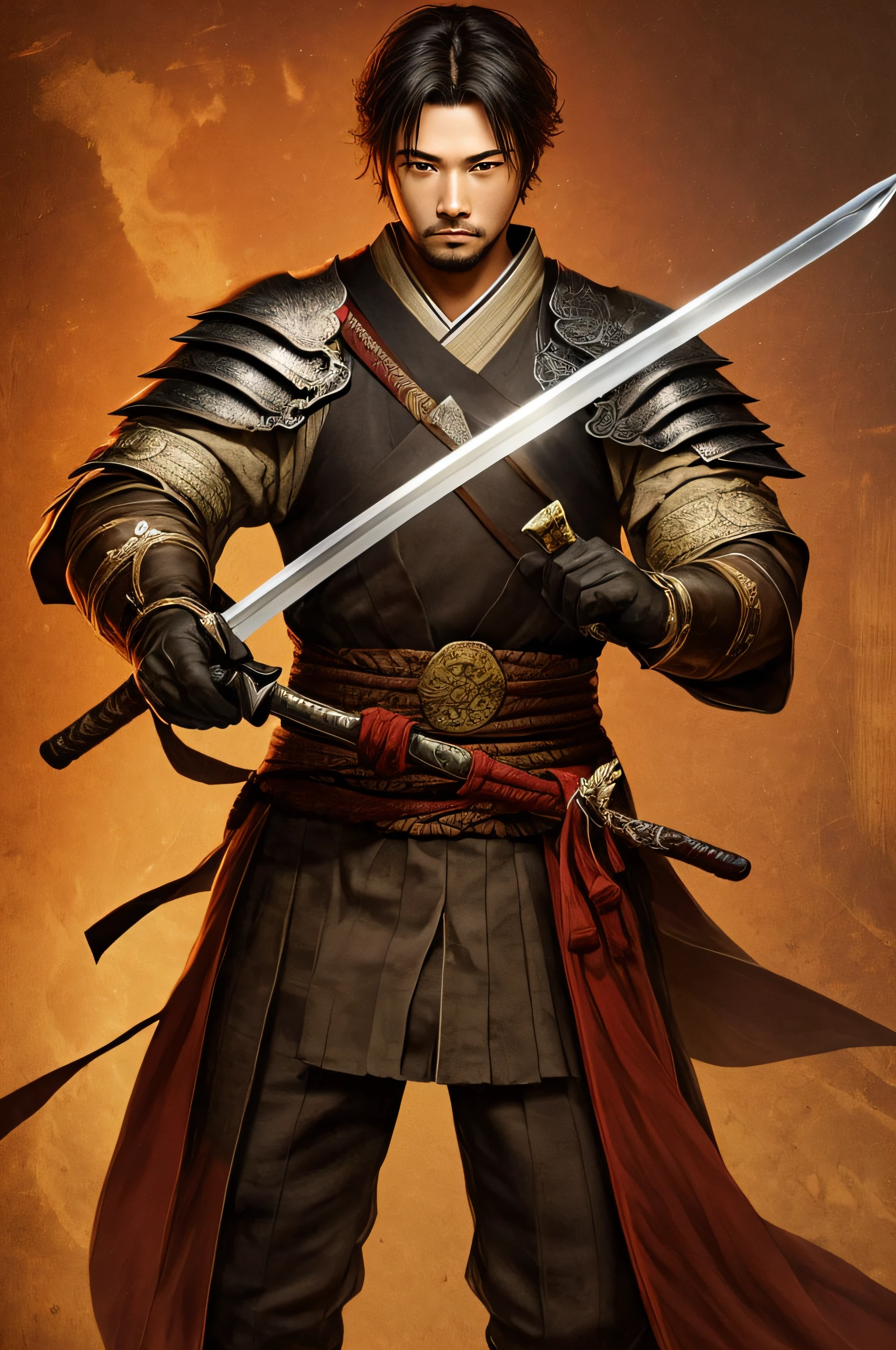 Male swordsman with Japan sword