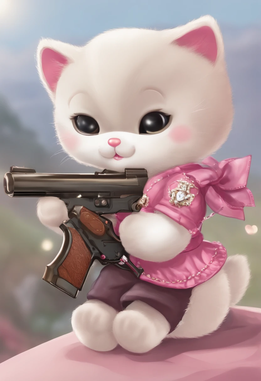 kitten with gun