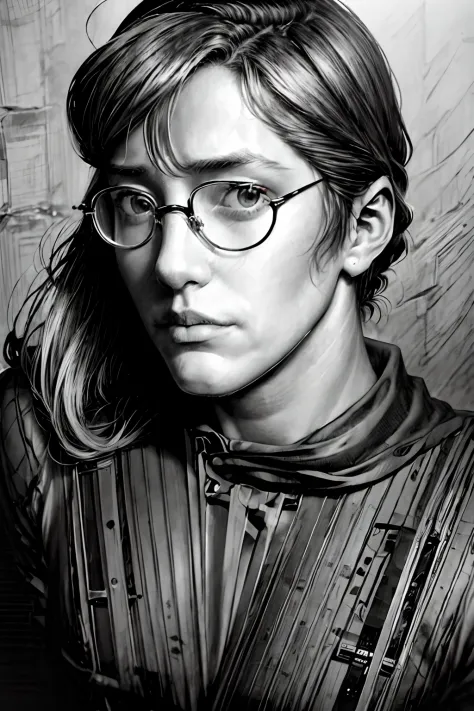 Retrato de uma mulher hiper-realista por David Hockney e Alphonse Mucha, fotorrealista, dynamic lighting, Art Station, poster, V...