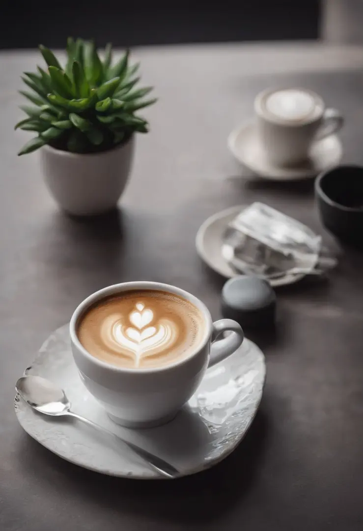 a coffee cup in a cafe, cinematic, professional photography, studio lighting, studio background, advertising photography, intricate details, hyper-detailed, ultra realistic, 8K UHD