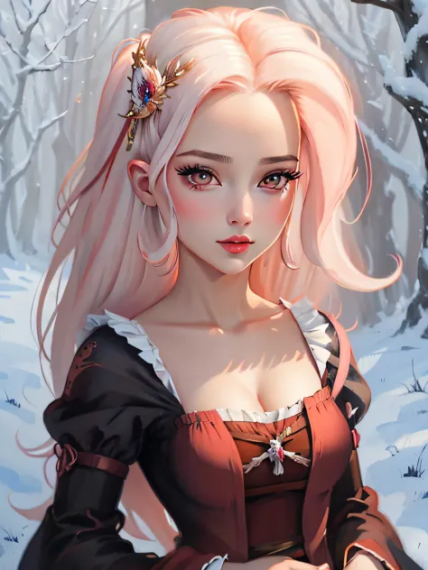 Pintura de una mujer con un vestido blanco de pie en un campo, hermosa doncella, beautiful fantasy maiden, a beautiful artwork i...