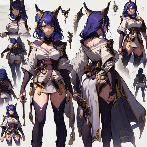 Close-up of a young woman holding a big sword, ((Character concept art)), ((Character design sheet, Same character..., Front, side, back)) Maple Story Character Art, Video Game Character Design, Video Game Character Design, Maple Girl Gun Story, Highly det...