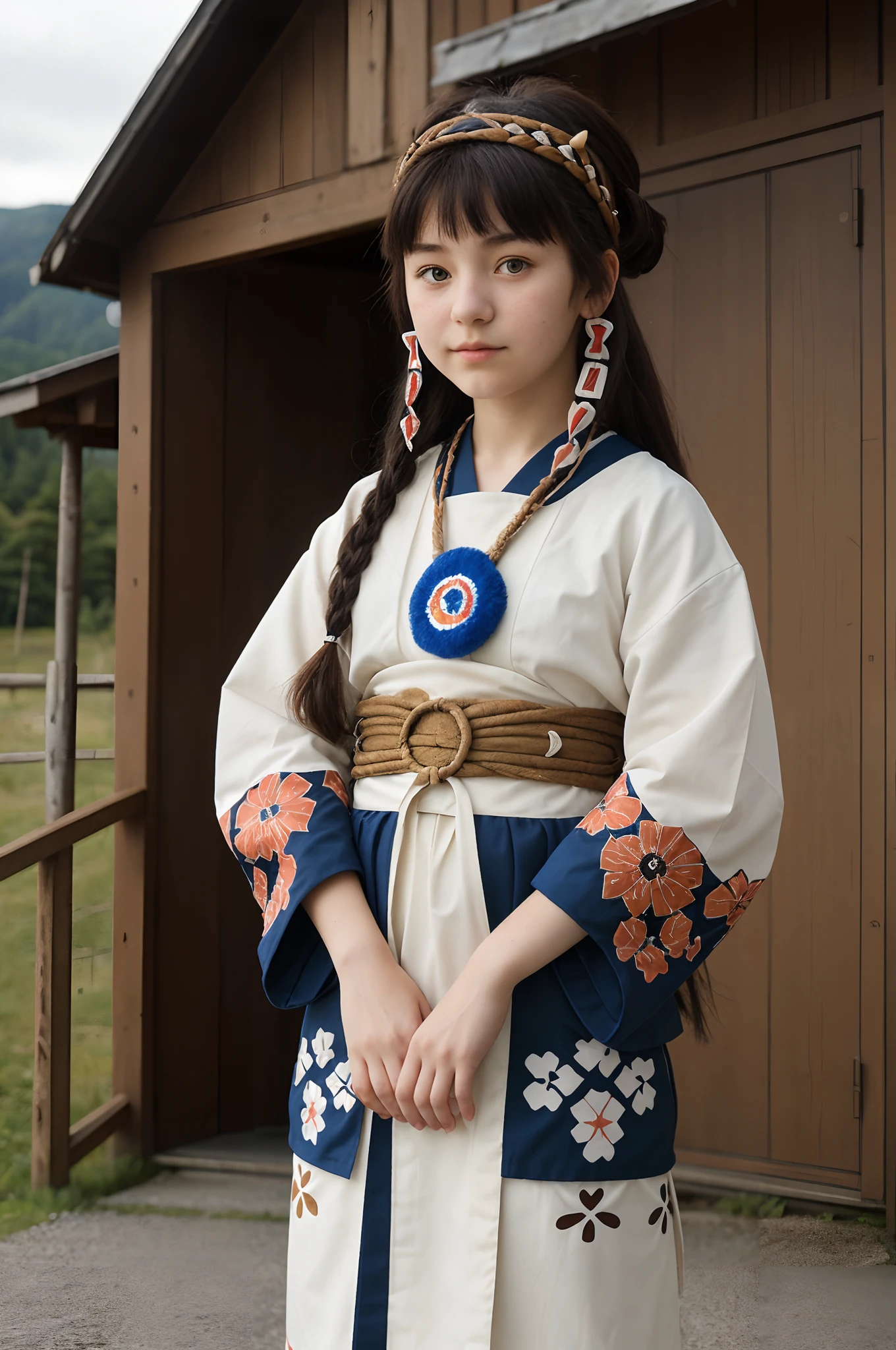 Cute Ainu 15-year-old woman in - SeaArt AI