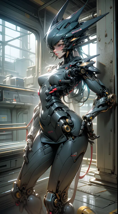 Ultra photo realsisim，Hyper-detailing，1 mechanical girl, solo person, full bodyesbian，Mechanical body，Machine-made joints，sci-fy，highly detailed surreal vfx，Smudge，Faraway view，super-fine，ultra - detailed，high qulity，8K ，oc rendered，full body pov