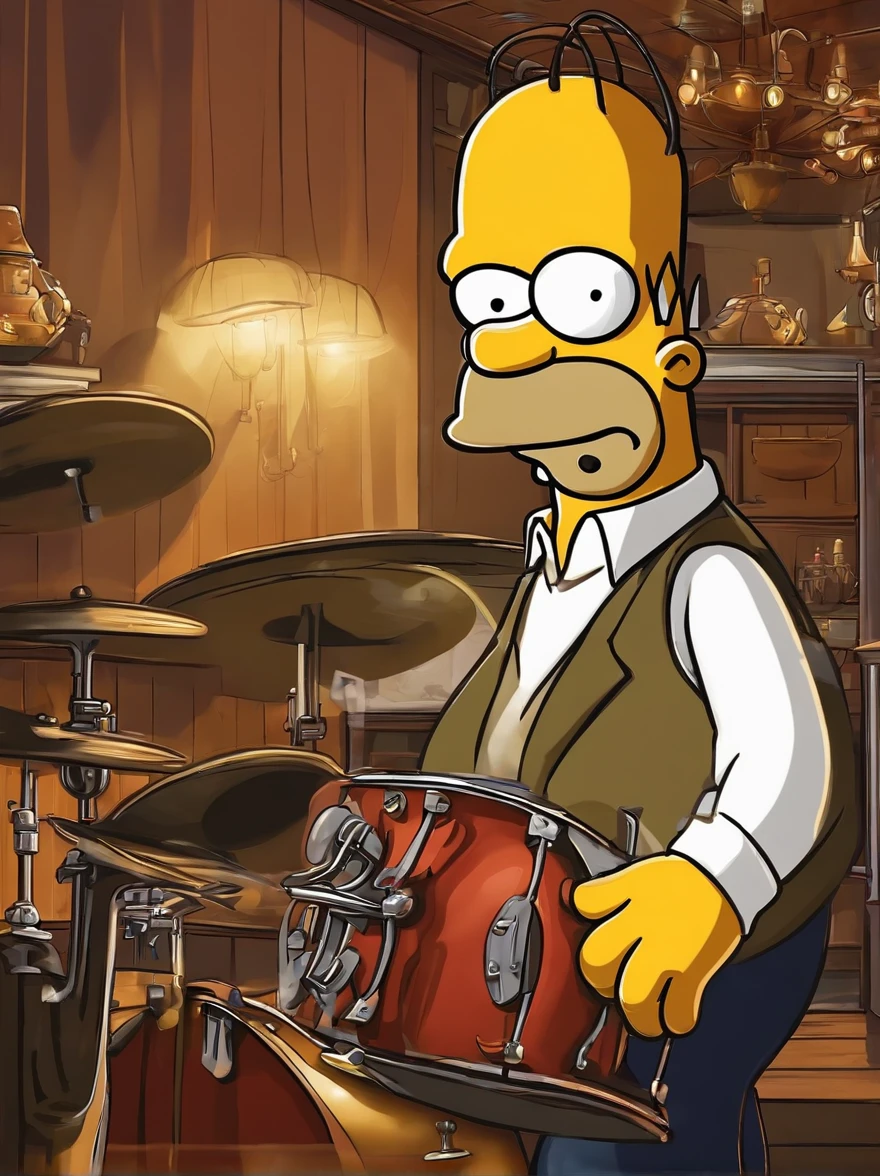 Cafe Shop，the Simpsons，homer Simpson Plays Bass，homer Simpson，the Simpsons Animation Style 4026