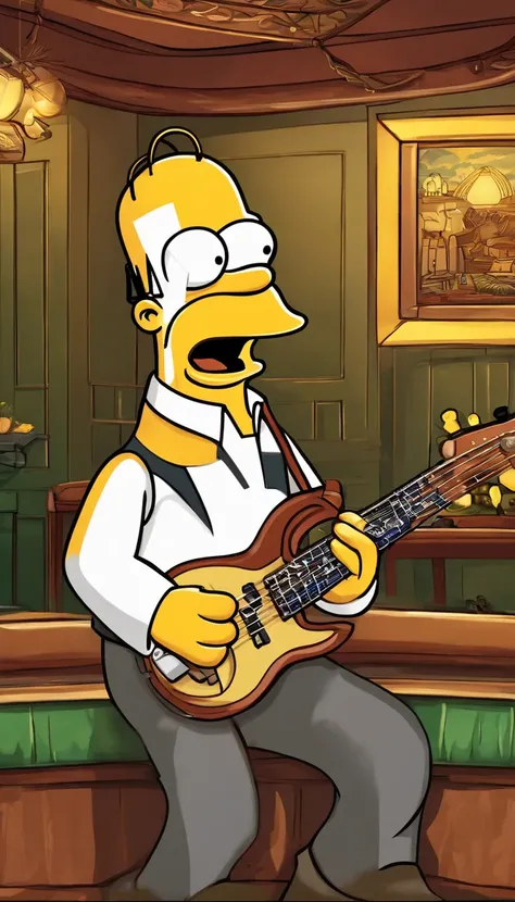 Cafe Shop，the Simpsons，homer Simpson Plays Bass，homer Simpson，the Simpsons Animation Style 2961