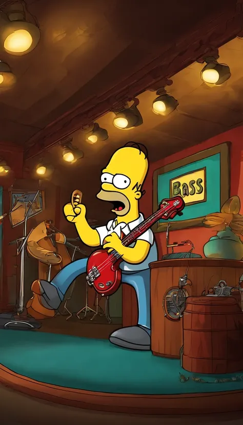 Cafe Shop，the Simpsons，homer Simpson Plays Bass，homer Simpson，the Simpsons Animation Style 0630