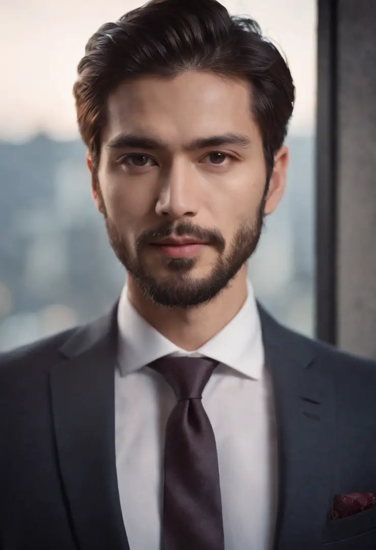 Gorgeous man in suit , Beautiful little beard , japanes, Sexy Man Executive, Terno Preto