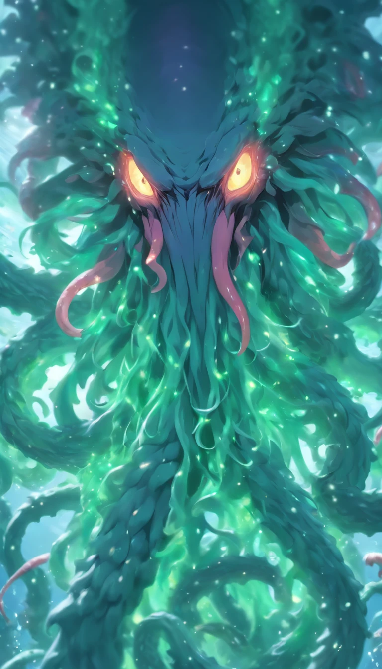 Mind Flayer,sea-green tentacles, spikes,tiny demon wings,grotesque,(best quality,4k,8k,highres,masterpiece:1.2),(realistic,photorealistic,photo-realistic:1.37),ultra-detailed,HDR,ultra-fine painting,sharp focus,professional,vivid colors,bokeh,portraits