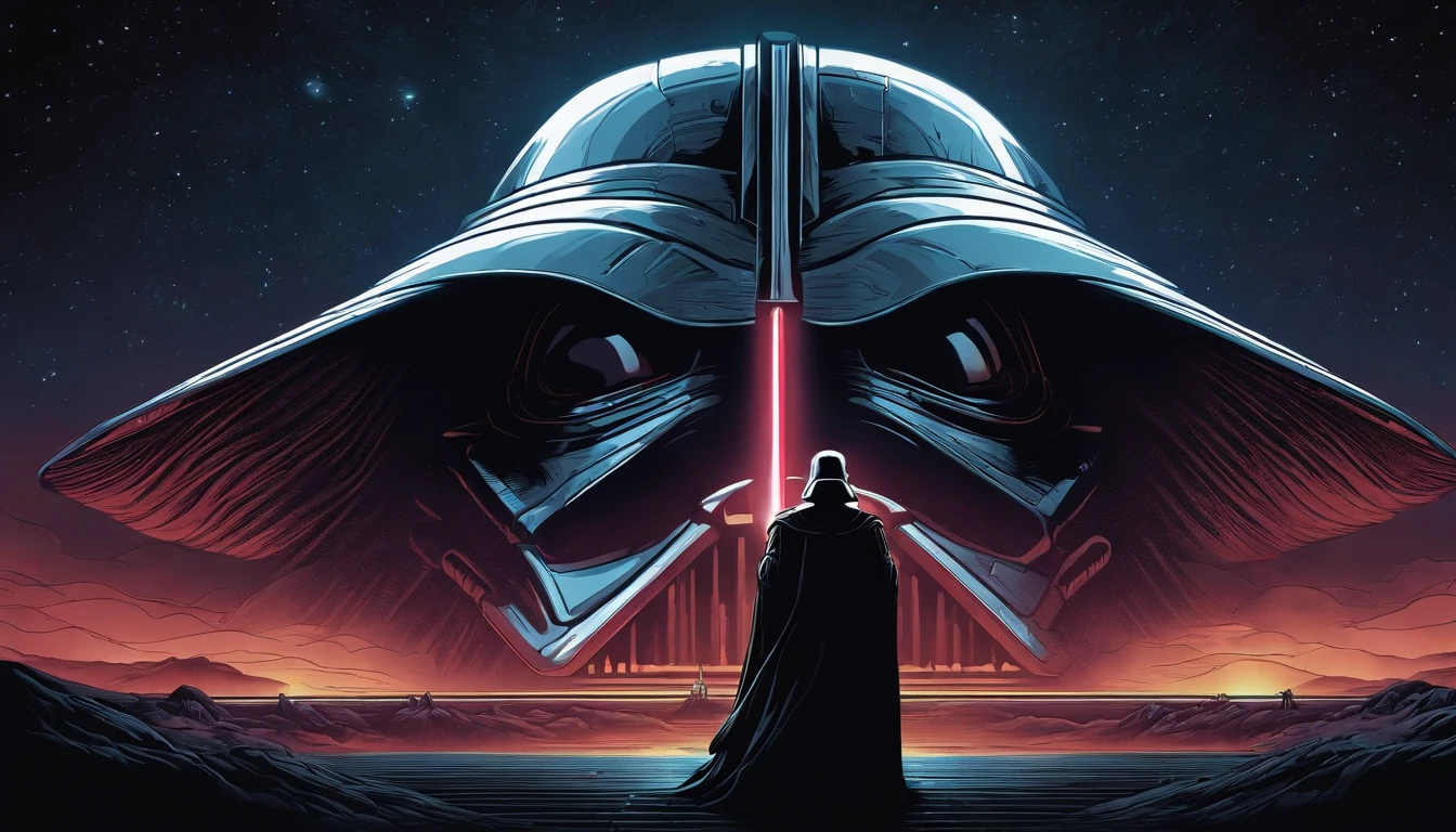 A star wars poster with darth vader and darth vader - SeaArt AI