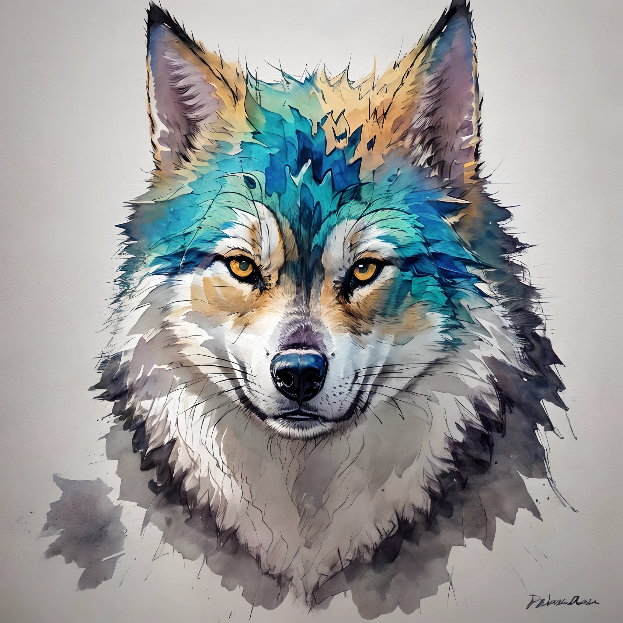 Prompt: Generate an image depicting a wolf with captivating and striking eyes, emphasizing its allure and wild beauty. --auto --s2