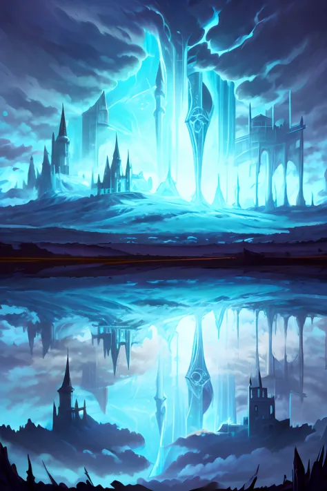 showing layers of a fantasy world, crossview, each later is a different location, underdark, final fantasy world, cross section,...