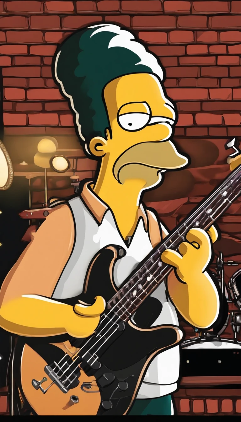 Cafe Shop，the Simpsons，homer Simpson Plays Bass，play Standard Bass，the Bass Is Precise And 6642