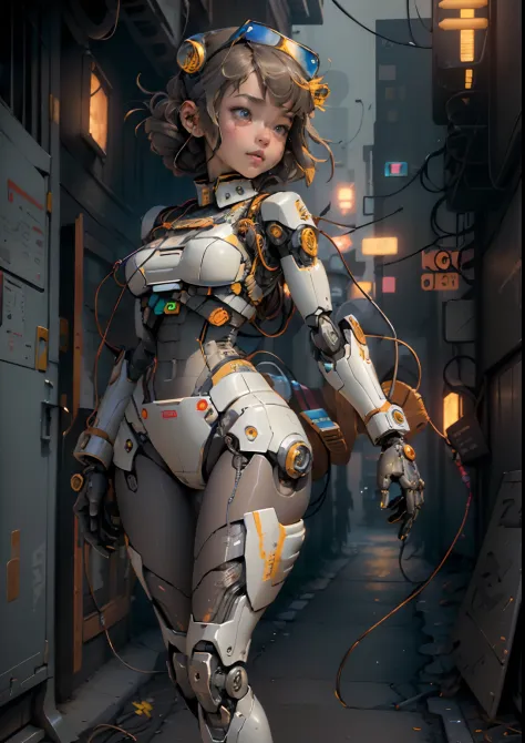 (((masterpiece))), ((((best quality)))), (((ultra-detailed))), (highly detailed CG illustration), ((maid mecha robot)),(cute del...