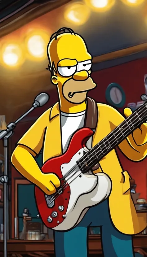 Cafe Shop，the Simpsons，homer Simpson Plays Bass，play Standard Bass，the Bass Is Precise And 8820