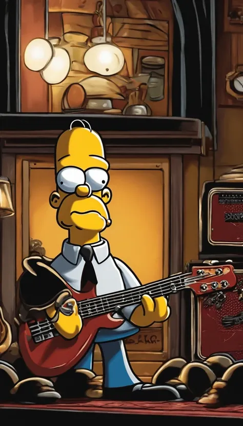 Cafe Shop，the Simpsons，homer Simpson Plays Bass，homer Simpson，the Simpsons Animation Style 7836