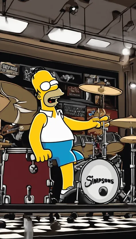 Cafe Shop，the Simpsons，homer Simpson Plays Bass，homer Simpson，the Simpsons Animation Style 3196