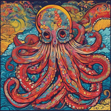 Akkorokamui is a gigantic octopus-like monster from Ainu folklore, masterpiece, best quality