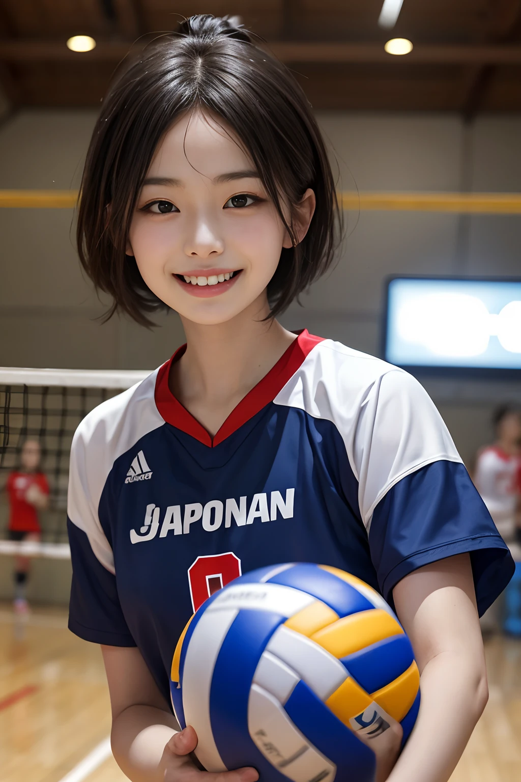 8K,Volleyball player、A Japanese Lady、Japan Team、Smile full of happiness ...