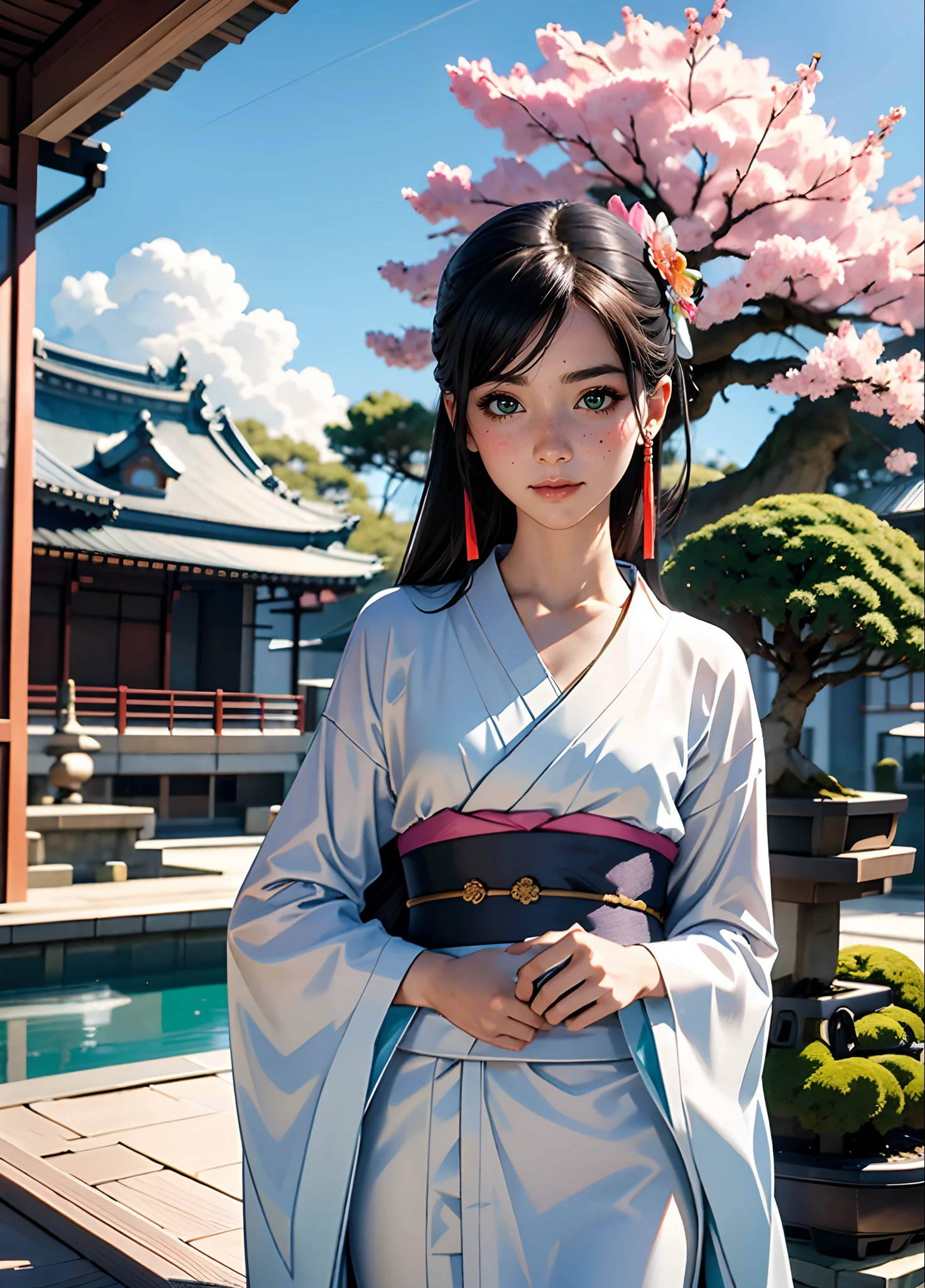 น่าทึ่ง, ท่าทางเย้ายวน, (ลึกลับ), (portrait of geisha girl relaxing in แฟนตาซี เทพนิยาย dreamscape world), (ผิวขาวซีด:1.1), (wearing ดูผ่าน colorful kimono), (แต่งตัวสุภาพเรียบร้อย), เซ็กซี่, (ดูผ่าน:1.2), เสื้อแขนยาว, รูปร่างเพรียวบาง, (หน้าอกเล็ก), มหากาพย์, (เมืองแห่งวัดญี่ปุ่น, โลกแพนโดร่า), แฟนตาซี, เทพนิยาย, มีรายละเอียดสูง, ไม่ดี, (บ้านของพระเจ้า, สวนบอนไซ, ภูเขาต้นบอนไซ), ท้องฟ้าที่สวยงาม, 45 มม. f1.8, สง่างามละเอียดอ่อนสวยงาม, เต็มไปด้วยซากุระ, แวววาว, ล้อมรอบด้วยผีเสื้อสีนู้ด, ได้รับรางวัล, มืออาชีพ, มีรายละเอียดสูง