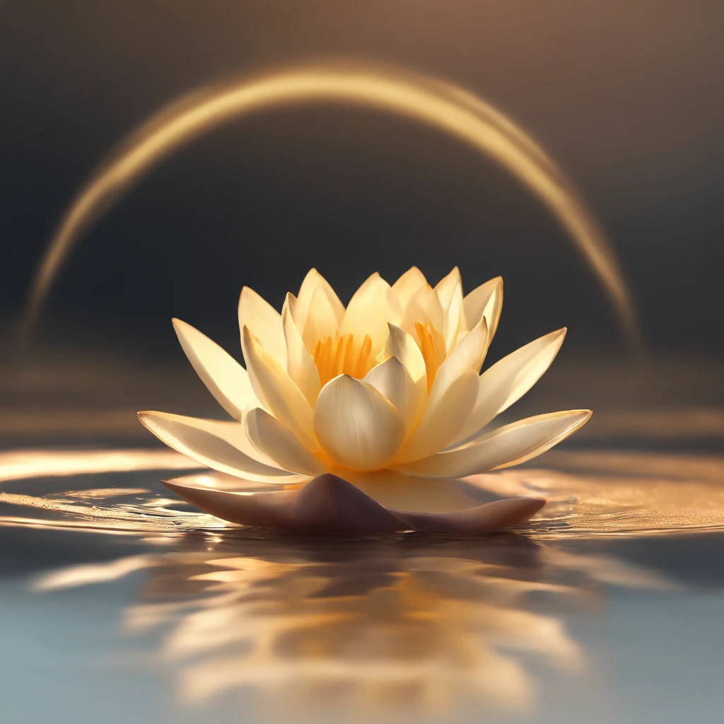 A close up of a white flower floating on top of a body of water - SeaArt AI